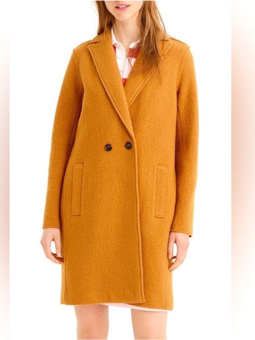 J. Crew Double-Breasted Pea Coat in Mustard